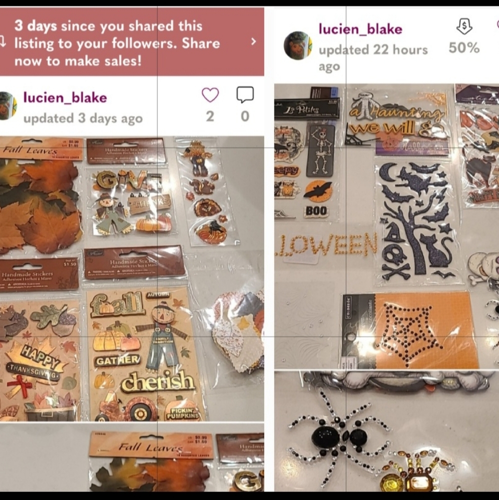 Fall and Halloween Themed Stickers Scrapbook Bundle